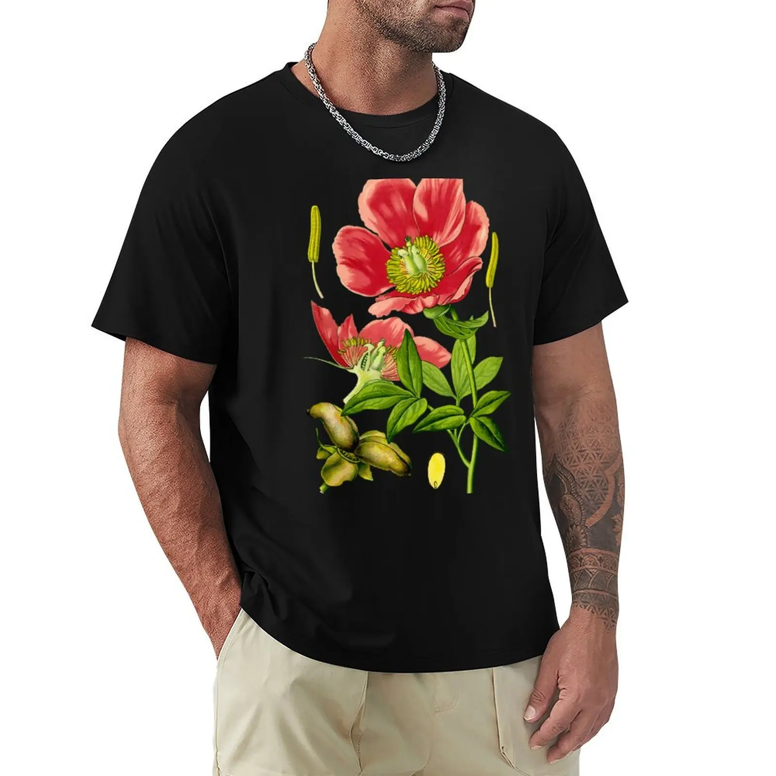 

wild peony T-Shirt Blouse gifts for boyfriend mens graphic t-shirts funny