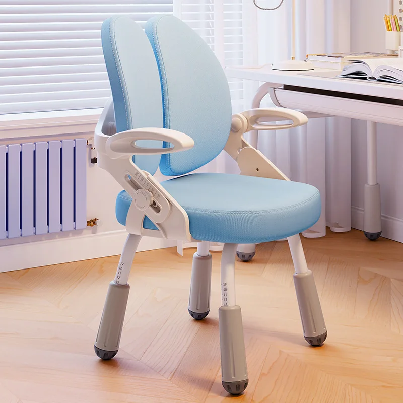 Children's Study Chair Lift Adjustable Writing Chair Home Sitting Posture Backrest Seat High Rebound Sponge Cushion Seat