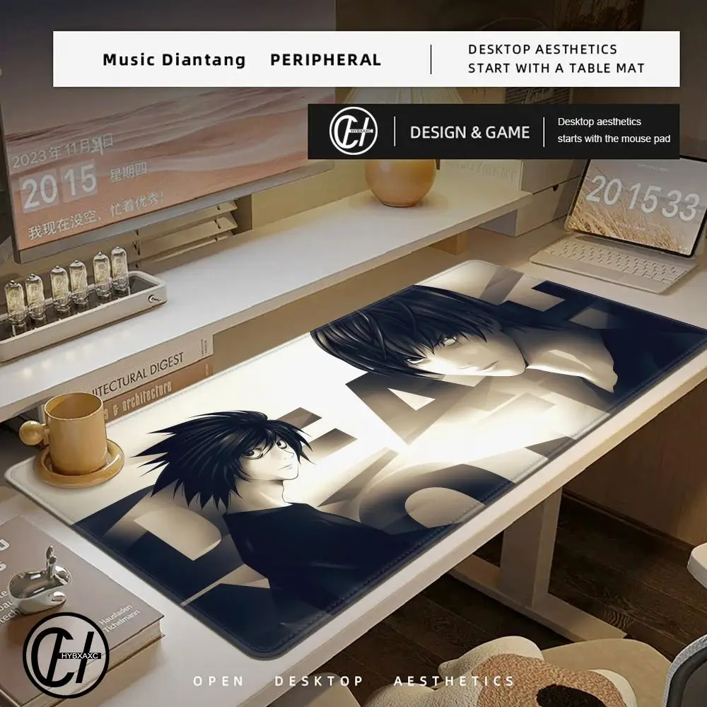 

Death Note XL 700X300 Anime Mousepad HD Printing Computer Gamers Locking Lock Edge Mouse Pad XXL 900x400mm Keyboard PC Desk Pad