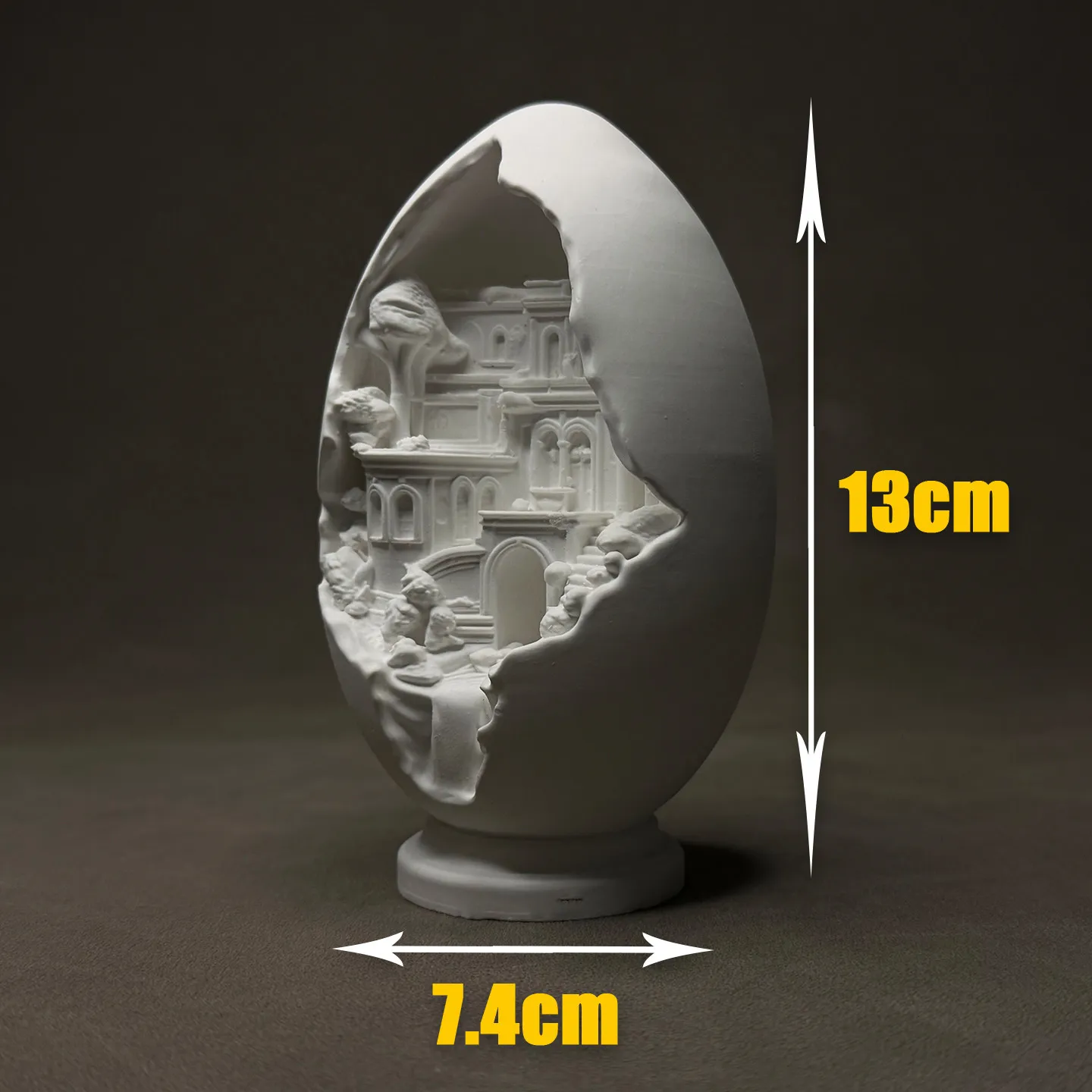 Creative Egg-shaped Architectural Decorative Ornaments Gypsum Sculpture Crafts Home Desktop Decorations Holiday Gifts