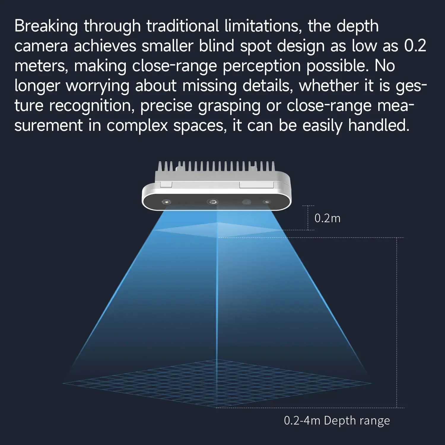 Usando tecnologia de imagem 3D com luz estruturada para obter imagens de profundidade, câmera de profundidade Angstrong Nuwa-HP60C