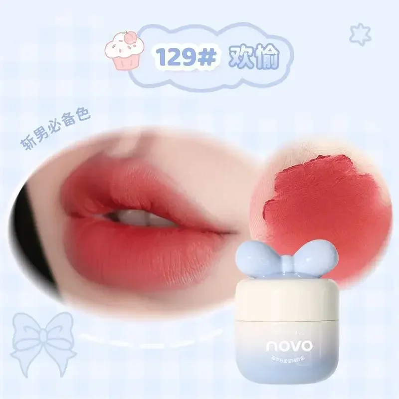 NOVO Lip Clay impermeable a prueba de sudor duradero no pegajoso mate lápiz labial liso blanco no se decolora brillo de labios maquillaje al por mayor caliente