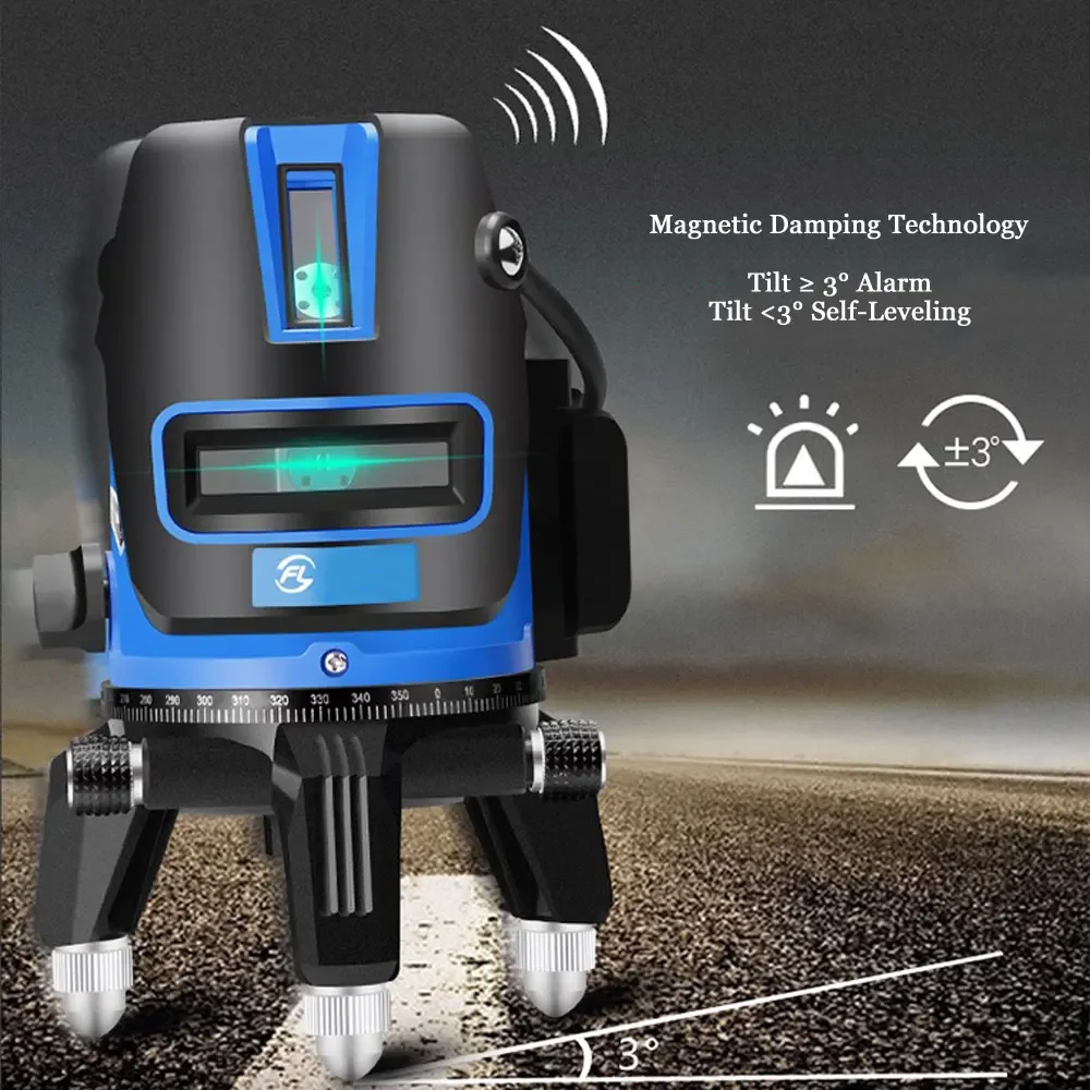 2/5 Cross Lines Laser Level Self Leveling 360 Horizontal And Vertical Blue Laser Outdoor Mode Nivel Láser 360 Autonivelante