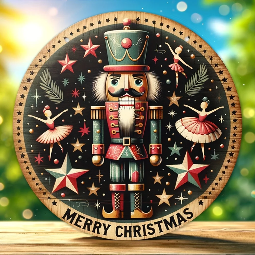 لافتة تعليق على الحائط لتزيين كسارة البندق لعيد الميلاد العتيق - لوحة ترحيب مصنوعة من الخشب مع موضوع كسارات البندق، متعددة الأغراض #2