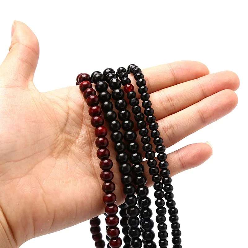 New 6/8mm Natural Sandalwood Buddhist Buddha Meditation 108 Beads Wood Prayer Bead Mala Bracelet Women Men Jewelry