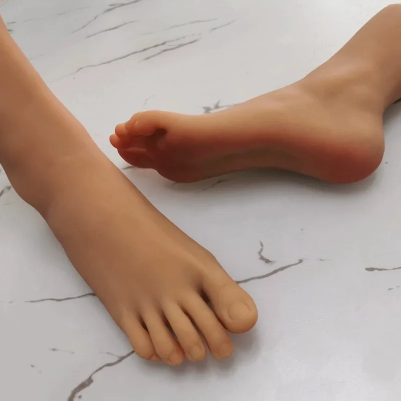 سيليكون قدم نموذج أنثى عارضة أزياء القدم الوثن Footjob محاكاة مسمار الفن ممارسة مانيكير صورة الأحذية جورب عرض 37