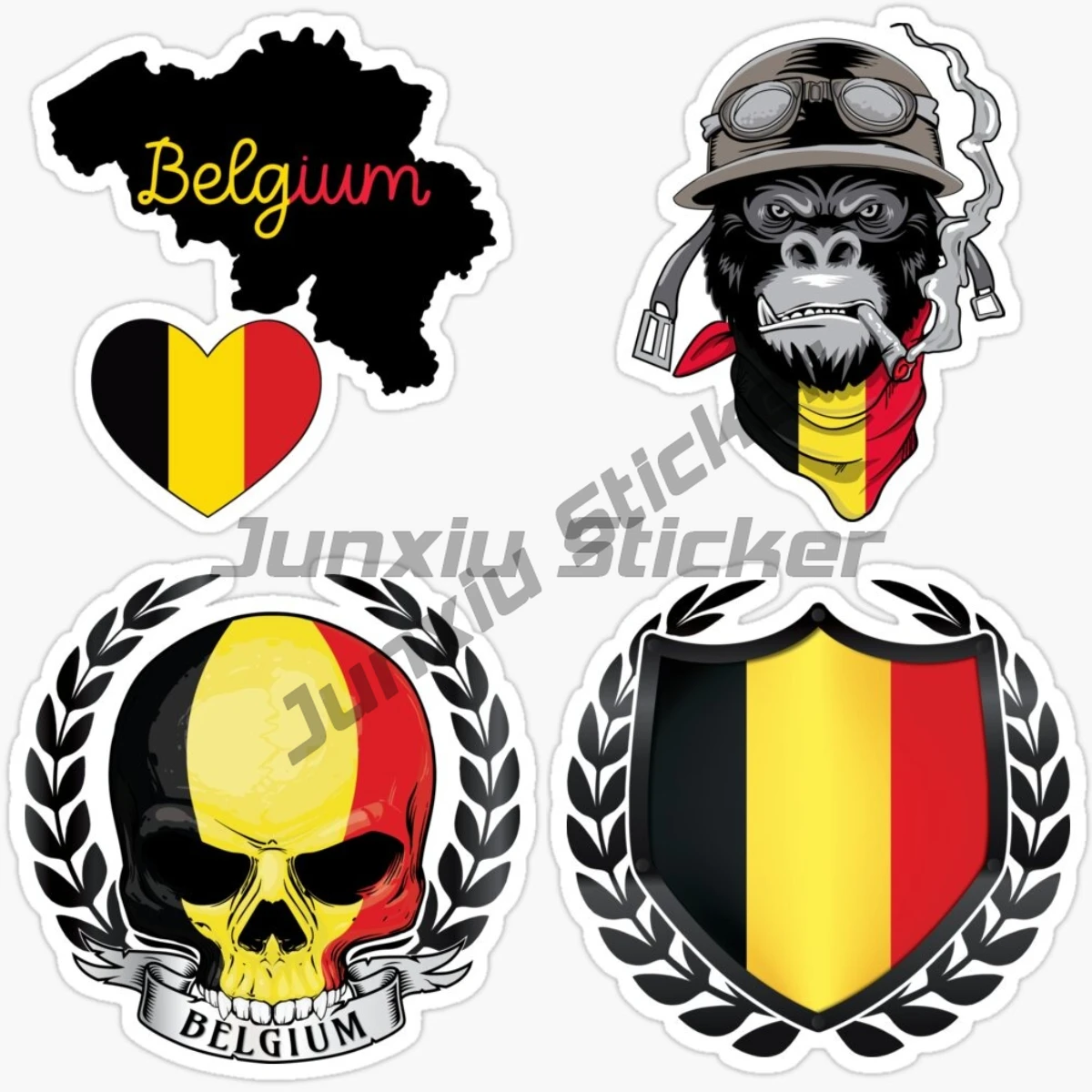 Belgium Flag Stickers National Flag Map Car Styling Body Badge Emblem Decal Sticker Racing Accessories Vinyl Self-adhesive