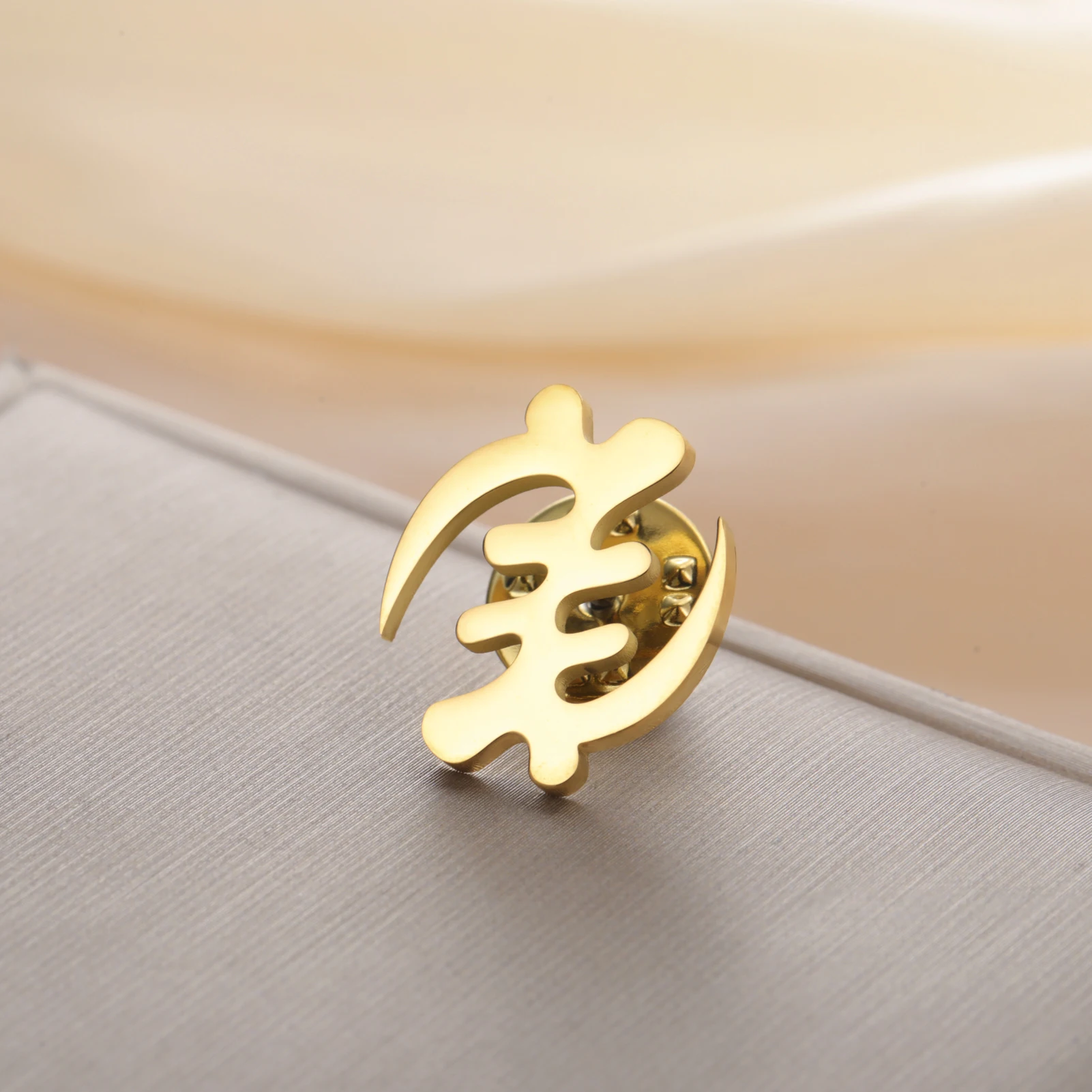 LIKGREAT أفريقيا Adinkra رمز بروش للرجال Gye Nyame دبوس من الفولاذ المقاوم للصدأ الحكمة مجوهرات العرقية تميمة هدية عيد ميلاد #2