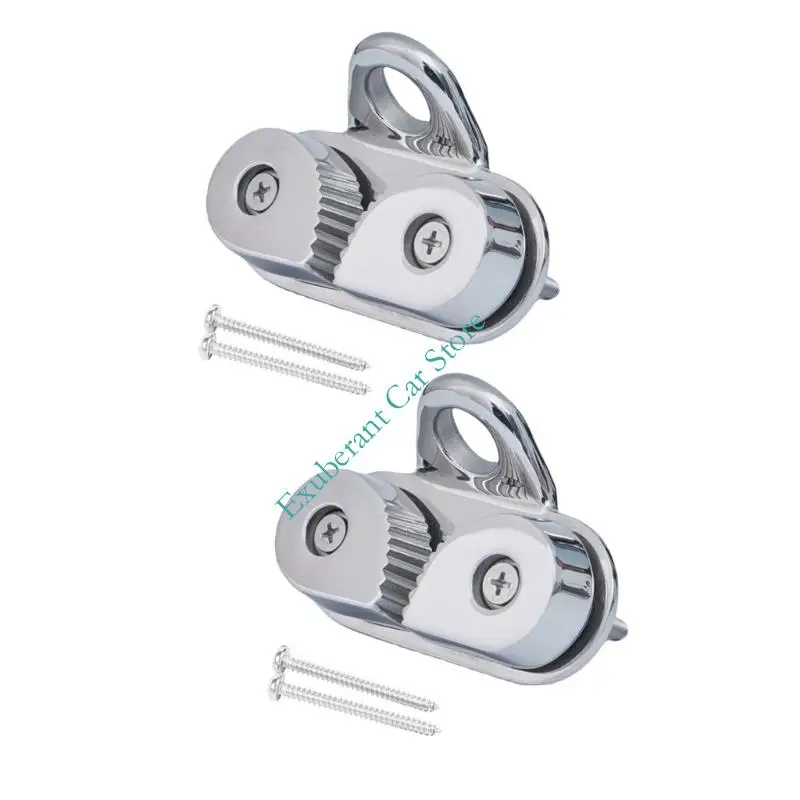 H3CE 2pcs Stainless Steel Cleat Leading Rings Fairlead Sailboats Pilates Equipment