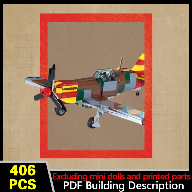 D.520 French Fighter Plane Model MOC Building Bricks War Equipment Modular Technology Gifts Holiday Assemble Children Toys Suit