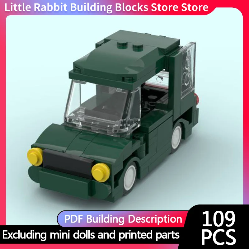 City Car Model MOC Building Bricks Small Van-Type Car Modular Technology Children Holiday Gifts Assemble Toys Suit