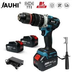 JAUHI 125N.m Electric Cordless Brushless Impact Drill Wireless Screwdriver Power Tools 13mm 20 Torque For Makita Li-Ion Battery