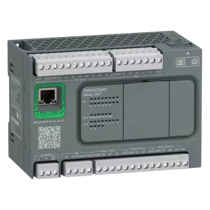 TM200CE24R PLC Controller 24 Point I/O 24V DC Relay Output Modicon M200 Industrial Automation Logic Controller CPU