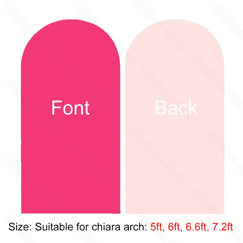 2M Chiara Bogenabdeckung, elastisch, doppelseitig, weiß, Baby-Hintergrund aus pinkfarbenem Stoff, Bogenabdeckung für Geburtstag, Babyparty, Hochzeit, Party – Detail 6