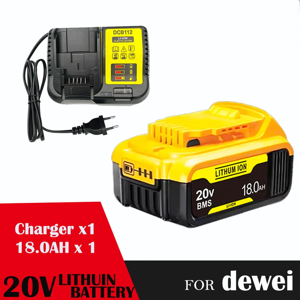 Voor DeWALT Originele Batterij 20 V 18.0Ah MAX FlexVolt voor DCB606 DCB205 DCB206 DCB209 DCB182 Power Tool met Lader 3 verkocht
