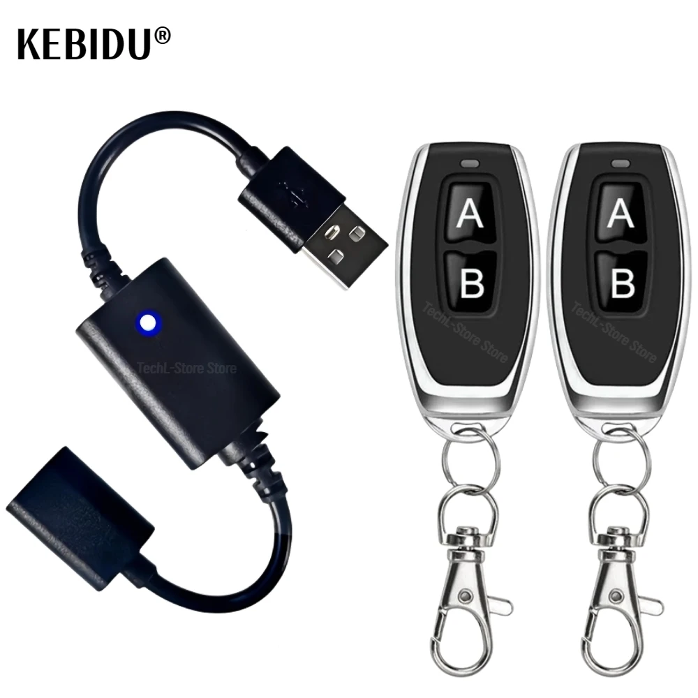 KEBIDU DC 5V 433Mhz USB Nirkabel RF Remote Control Switch Driver Power ON OFF untuk Lampu LED Strip Lampu Baca Kipas Lampu