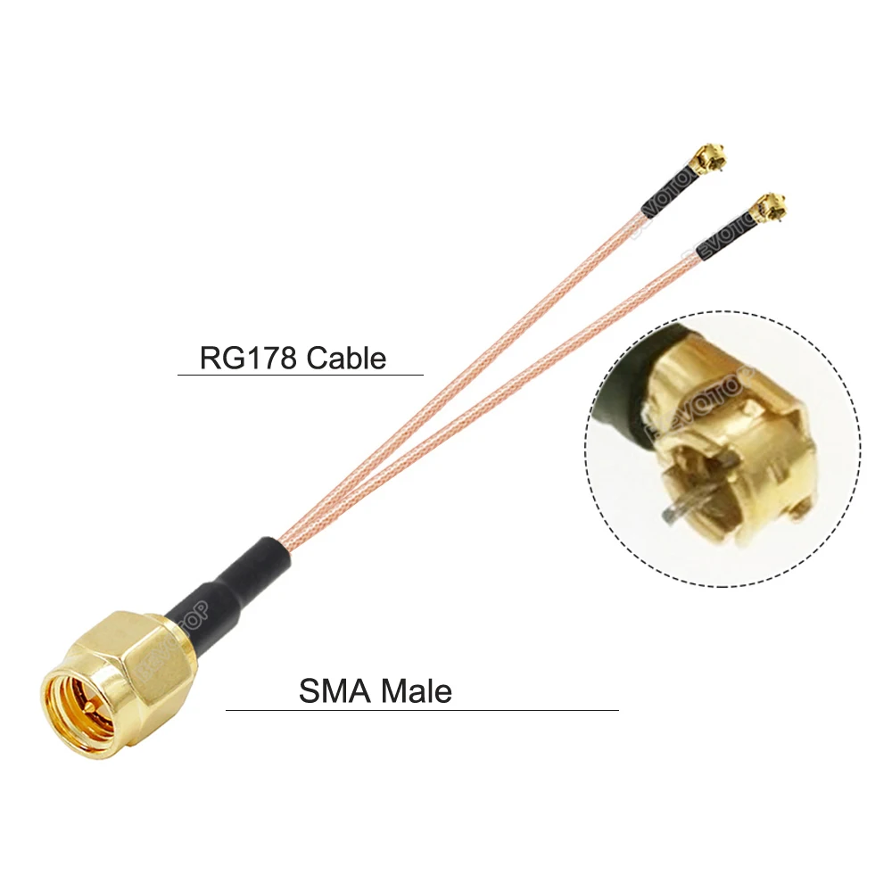 New SMA Male/Female to IPX DIY Mini MS156 Male Plug Connector 2x 3x Y Splitter Cable RG178 Pigtail WIFI Antenna Extension Jumper