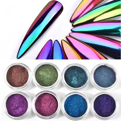 Nail Art Mirror Glitter Powder, Chameleon Metallic Effect, Holographic Chrome Pigment for Nail Decoration