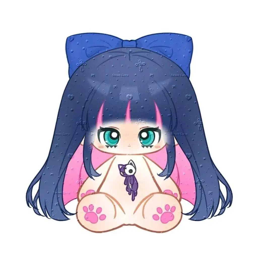 2024 New Pre-sale Anime Panty & Stocking with Garterbelt Stocking Cotton Doll Cushions Pillows 20cm Plush Naked Doll