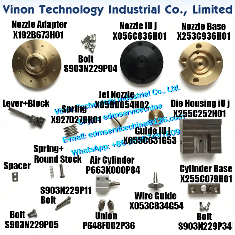 BA8 Upper Wire Guide Block Parts X253C936H01 S903N229P04 X056C836H01 X253C936H01 X058D054H02 X055C631G53 X255C252H01 X053C834G54