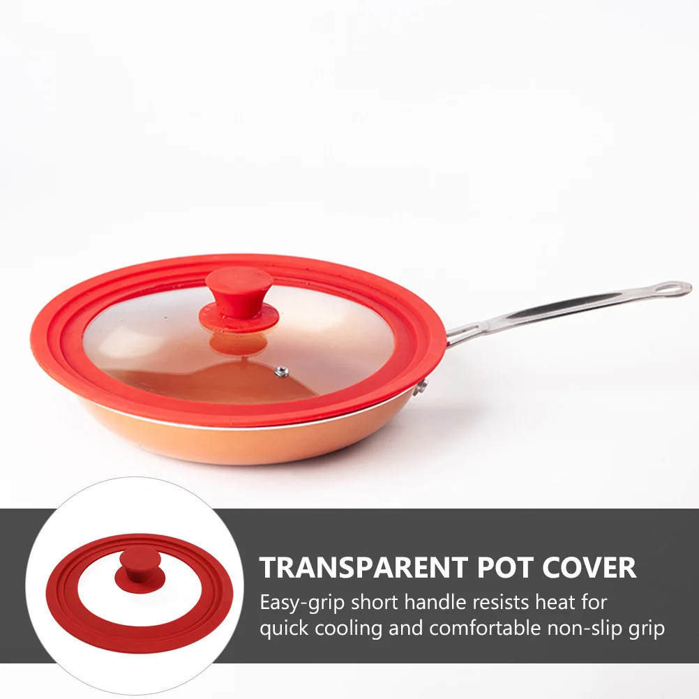 

1Pcs Tempered Glass Pot Lid Silicone Seal Universal Multipurpose Kitchen Cover Visible Cooking Lid Anti Oil Splashing Cover
