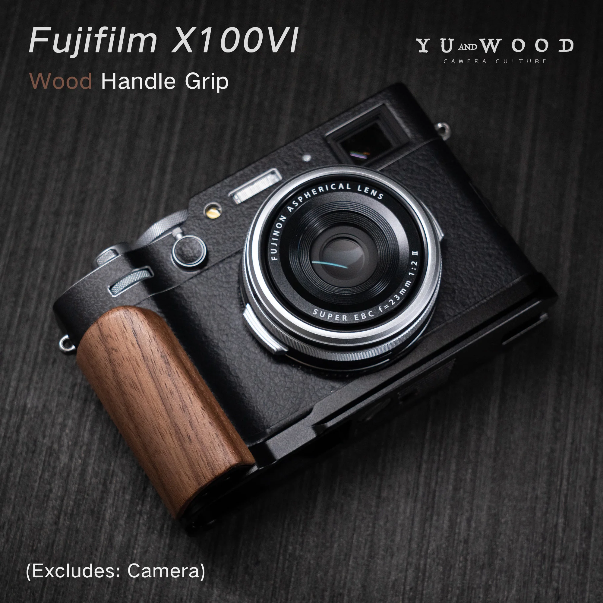 

Wooden Hand Grip L Holder For Fujifilm X100VI Camera With Quick Release L Plate Bracket Holder Ultra Light With Alloy Base