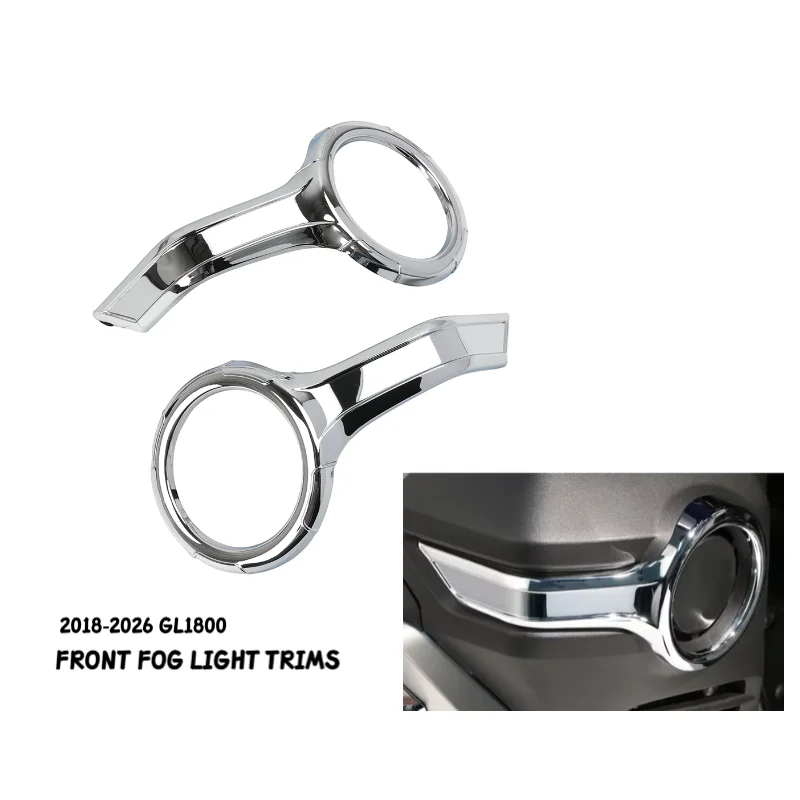 Motorcycle Front Fog Light Trim Ring Cover Decorative Strip ABS Chrome For Honda Goldwing GL1800 Tour GL1800 F6B 2018-2026