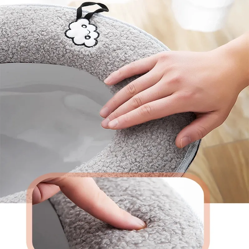 Winter Toilet Seat Cover Home Use Thickened Toilet Seat Cushion and Toilet Cover Two Piece Toilet Seat Cushion Set