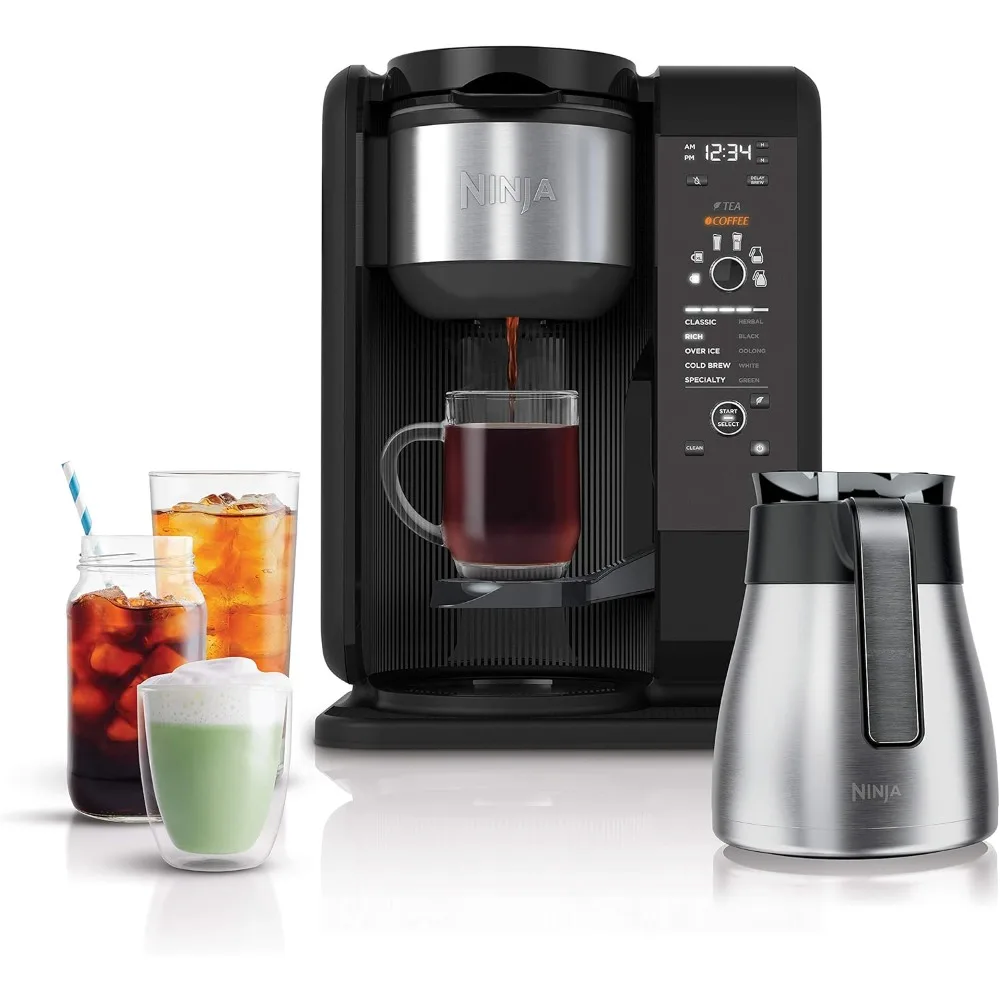 Hot and Cold Brewed System, Tea & Coffee Maker, with Auto-iQ, 6 Sizes, 5 Styles, 5 Tea Settings, 50 oz Thermal Carafe, Frother