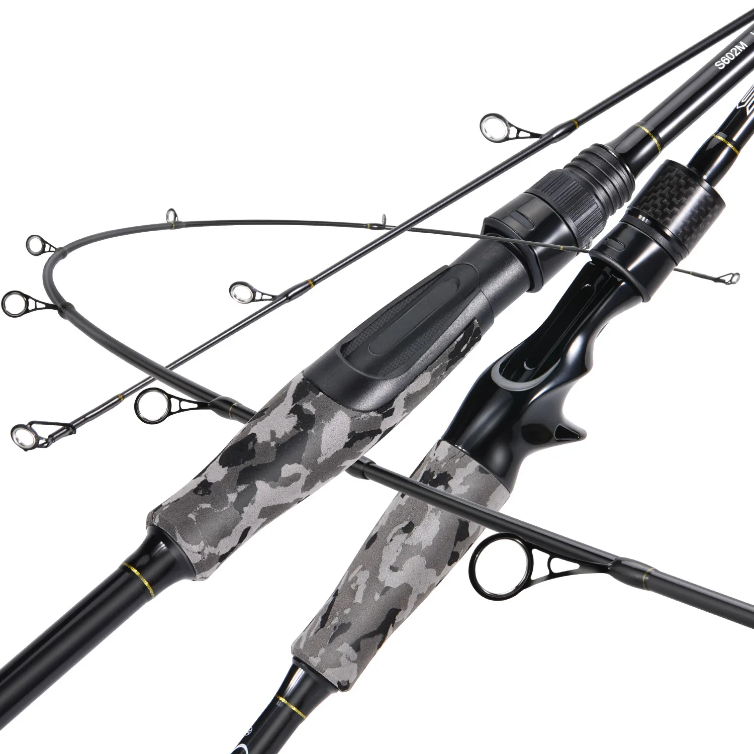 Sougayilang 2 أقسام baitcast الصيد رود 1.8 متر/2.1 متر ألياف الكربون الغزل قضيب إيفا مقبض إغراء قضيب باس أسماك المياه العذبة