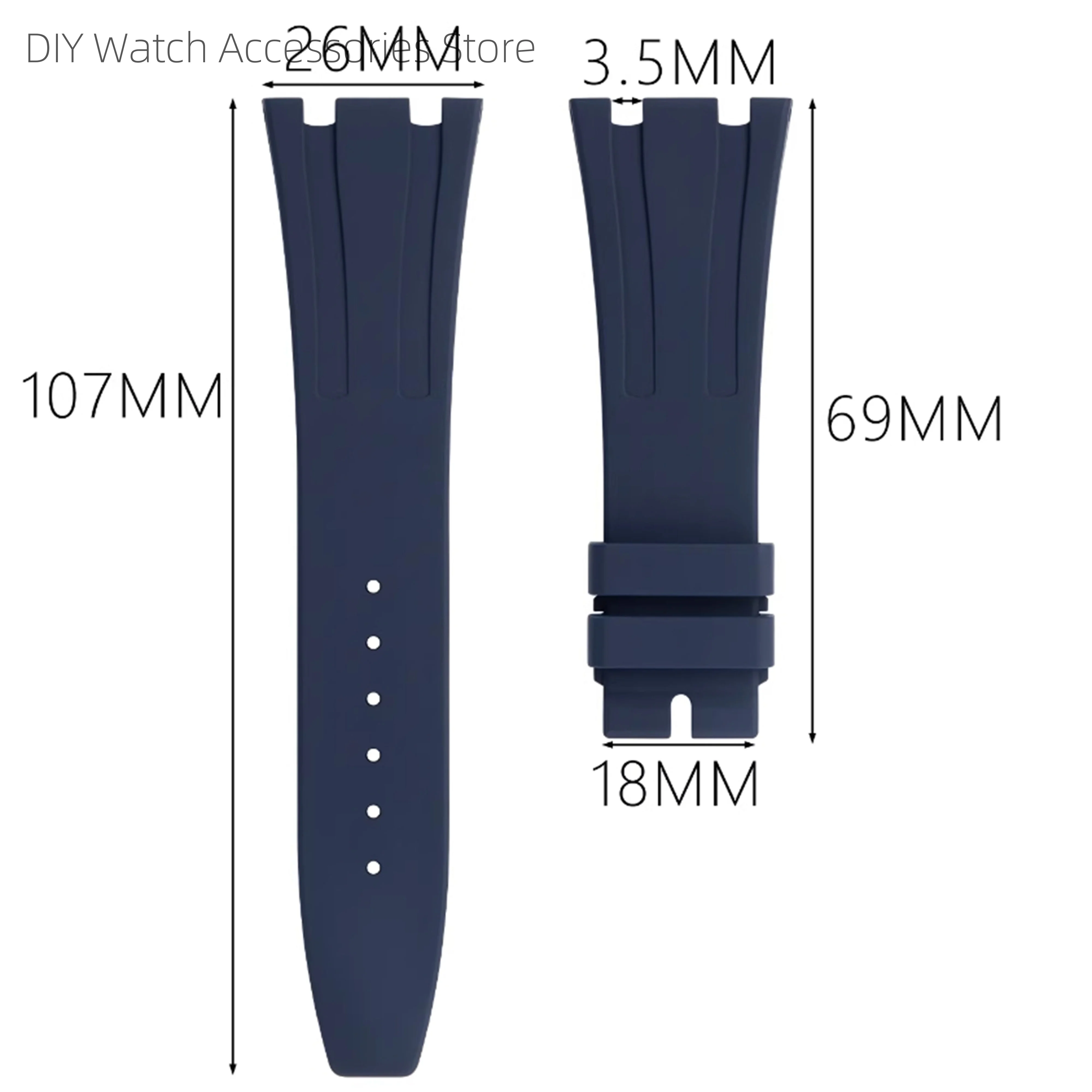 26MM Rubber Watch Strap For Royal Oak Bracelet Strap Men's Sports Watch Watchband Accessories Parts Wristband Replacement