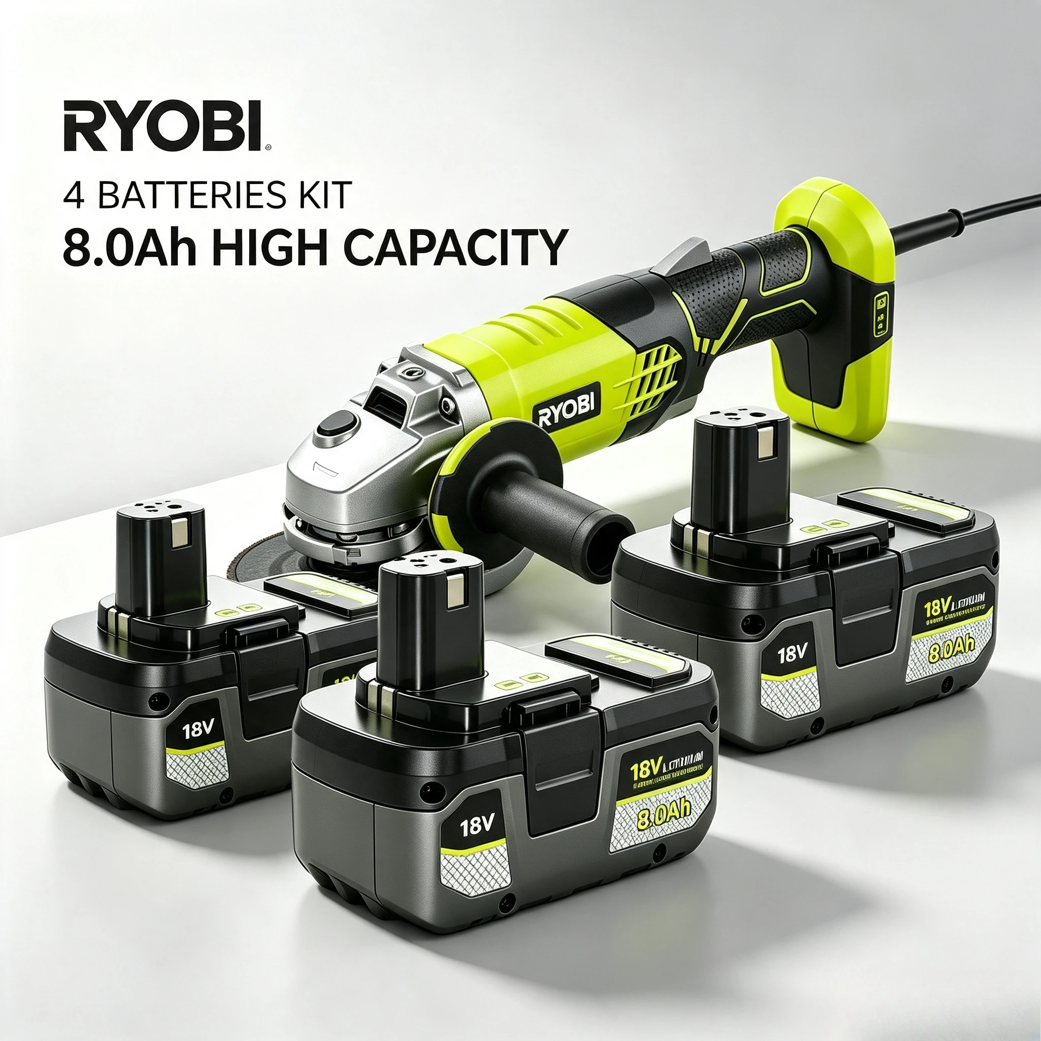 RYOBI 18V 6.0Ah Lithium Battery Unit, Durable Service Life, Premium Power Unit for P104 P107 RB18L40 RB18L50 Handheld Devices
