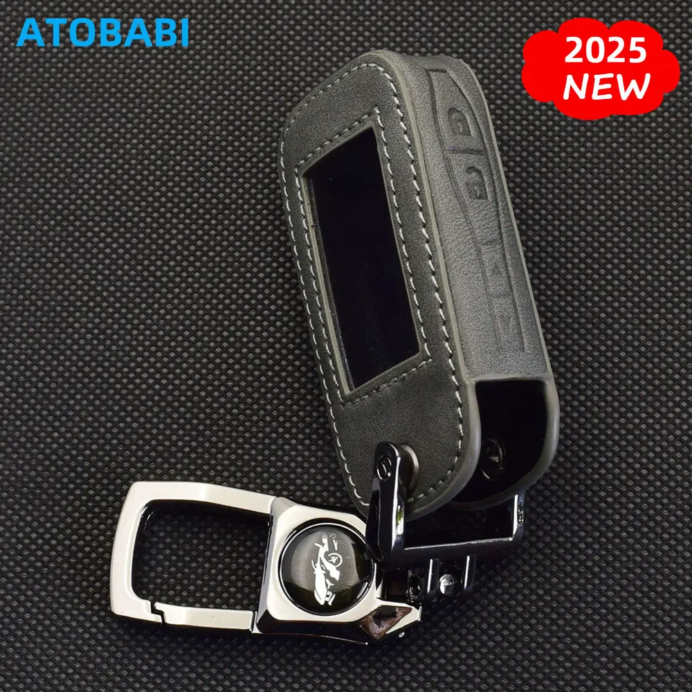 Серый кожаный чехол для автомобильного ключа для StarLine E90 E60 E63 E93 E95 E66 E96 E65 E61 E91 Чехол с двусторонней автомобильной сигнализацией и ЖК-пультом дистанционного управления