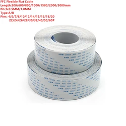 FPC FFC 600/800mm/1500mm AWM 20624 80C 60V VW-1 Flexible Flat Cable A/B Type Ribbon Wire 4P/6/8/10/12/14/16/20/26/30/40/50/60Pin