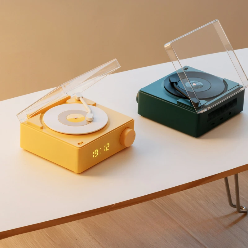 Mini Vinyl Record Player Speaker, Creative Small Speaker Plug-in USB, Retro Wireless Bluetooth Audio, Multiple Playback Modes