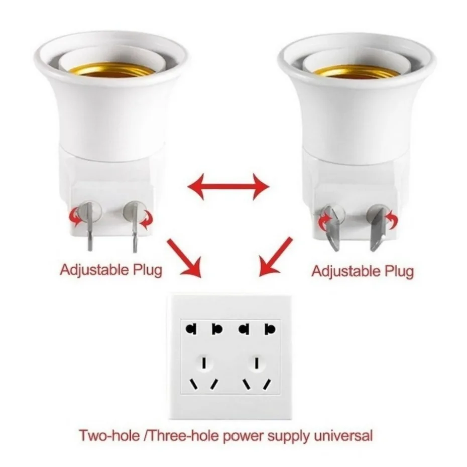 UooKzz E27 LED Light Male Sochet Base Type To AC Power 220V EU Plug Lamp Holder Bulb Adapter Converter With ON OFF Button Switch