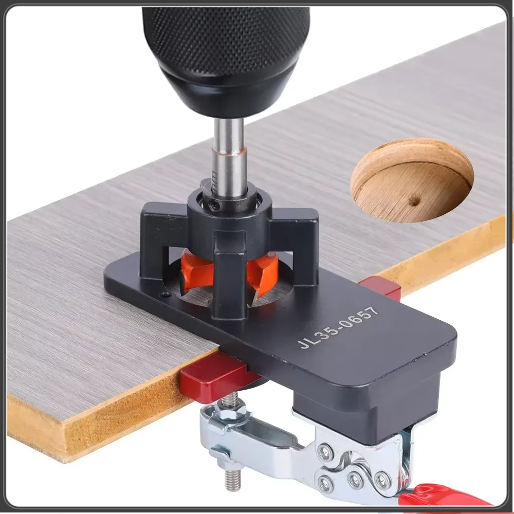 35mm Concealed Hinge Jig Quick Clamp Wood Cabinet Drill Guide Locator Puncher Forstner Bit Diy Carpentry Furniture Install Tools