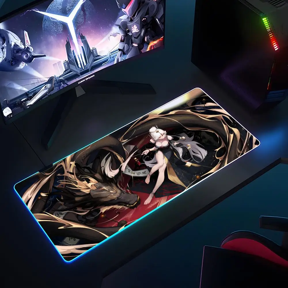 Genshin Impact Mouse Pad RGB Luminous 700X400mm Large Table Pad Encrypted Anti Skid Super Large Mouse Pad