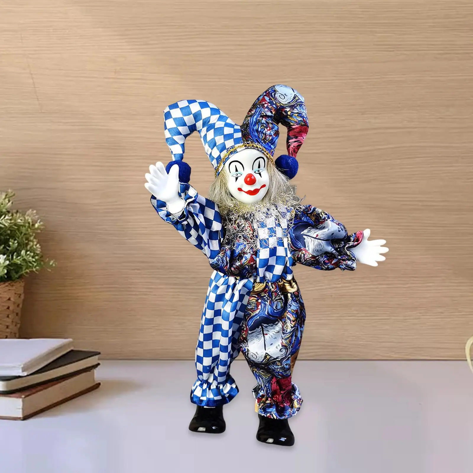 

Lovely Clown Doll Figure Collectible for Desktop Decoration Halloween Gift