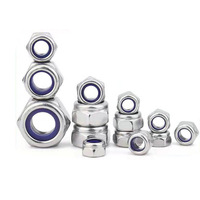 DIN985 304 A2 Stainless Steel Hex Hexagon Nylon Insert Self Lock Nut M2 M2.5 M3 M3.5 M4 M5 M6 M8 M10 M12 M16 Nylock Nut Locknut