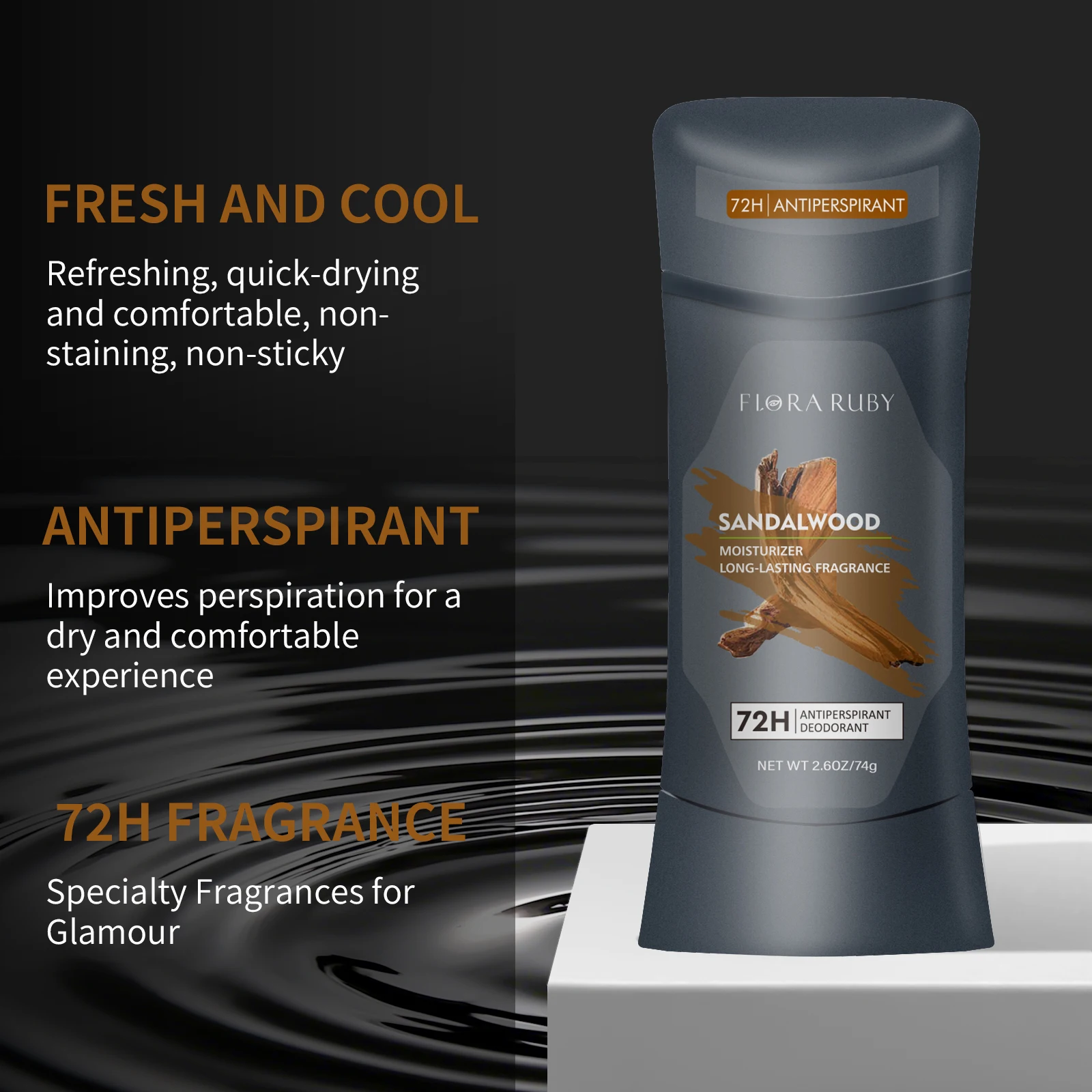 Men Sandalwood Deodorant Stick Anti Sweating Keep Drying Lasting Fragrance Remove Armpit Odor Underarm Refresh Sticks Refresh