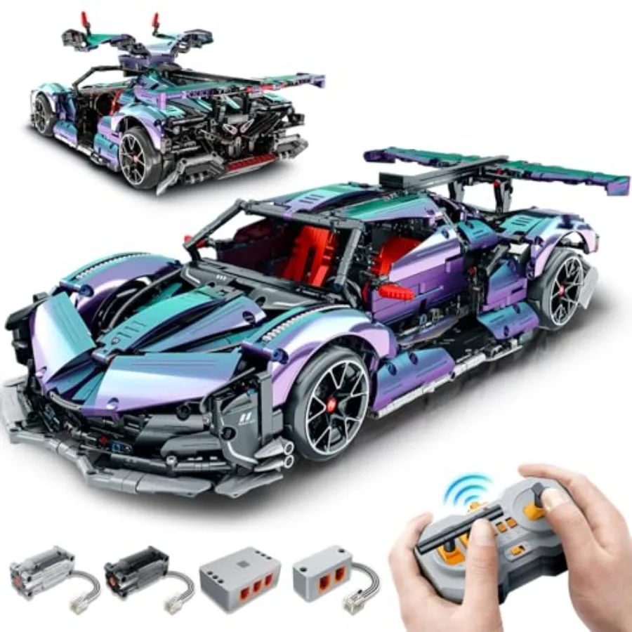 Super Plated Sports Car Building Kits, Adult Collectible Model and Race Engineering Toy Set, 1:10 Scale Electric Driftable Remo