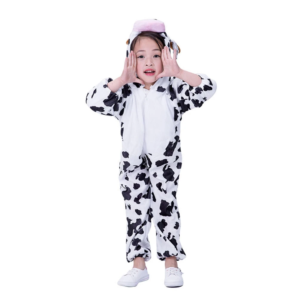 

Cow Costume Kids Dress Outfit Animal Cosplay Clothing Child Comfortable Texture Cool Design Birthday Party Stage Scene