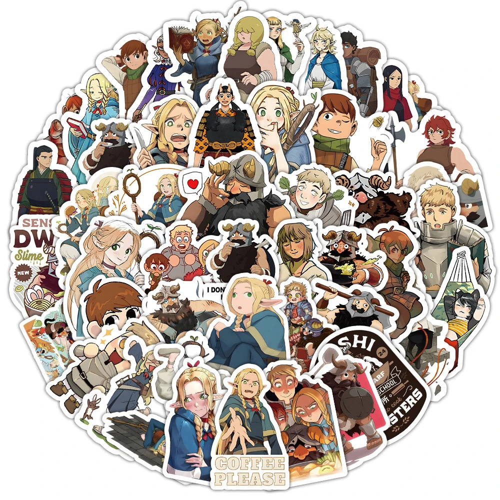 10/30/50pcs Delicious In Dungeon Anime Stickers Marcille Cartoon Decals Graffiti DIY Phone Stationery Car Classic Manga Sticker