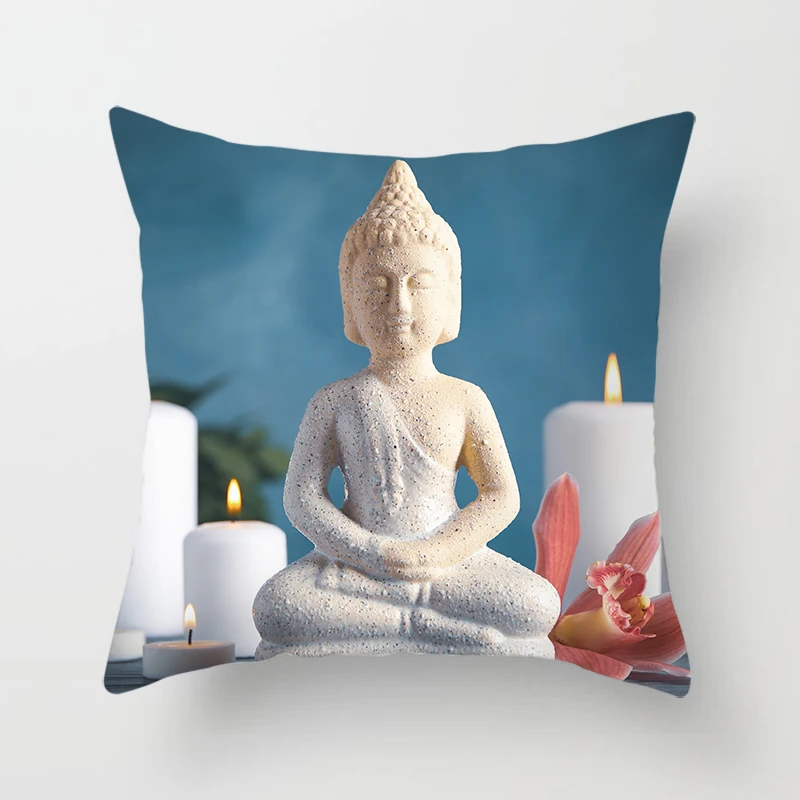 Printing Pillows Decor Home Decorative Pillows Car Sofa Cushion Cover Bed Pillowcase Buddha Decorative Pillows Case