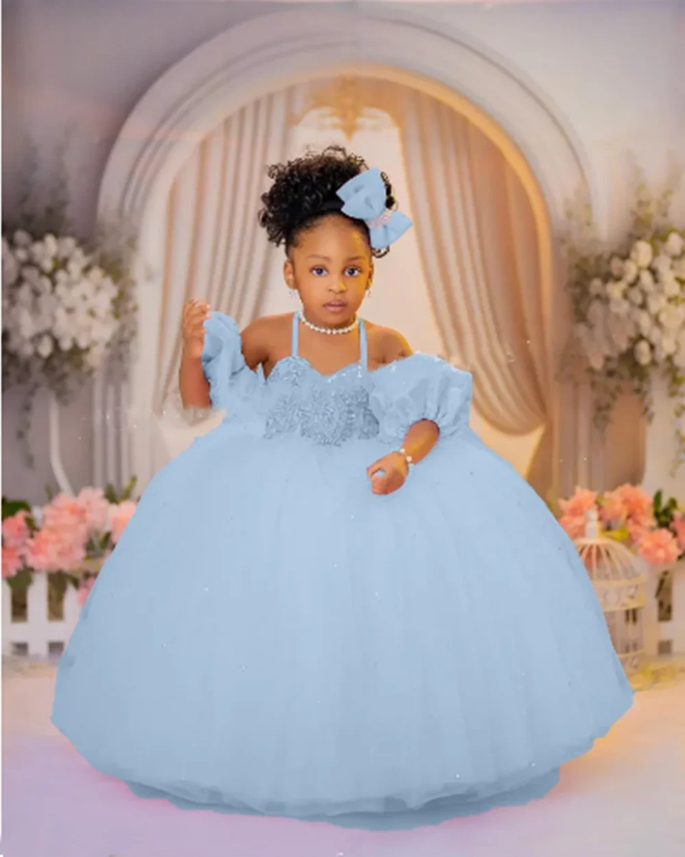 

Cute Flower Girl Dress For Wedding Pink Shiny Sequins Spaghetti Straps Tulle Dresses Baby Lovely Birthday Party Ball Gown