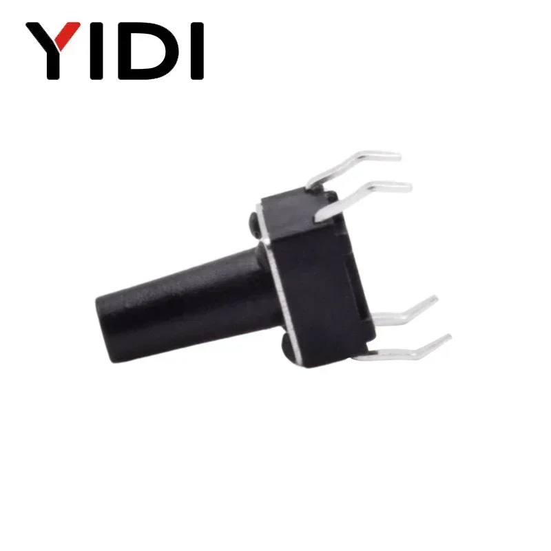 50pcs 패널 PCB On Off 순간 촉각 택트 4 핀 마이크로 미니 푸시 버튼 스위치 12V DIP TV 재설정 검정색 4.5*4.5 H = 4/5/6/7/8/9mm