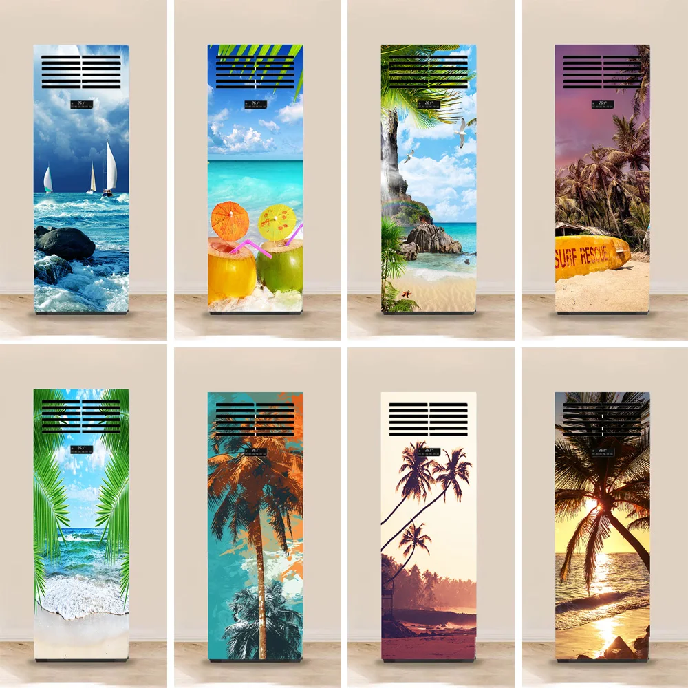 

Seaside Coconut Tree Scenery Air Conditioner Stickers Home Air Conditioner Modification Decorative Sticker PVC Waterproof Poster