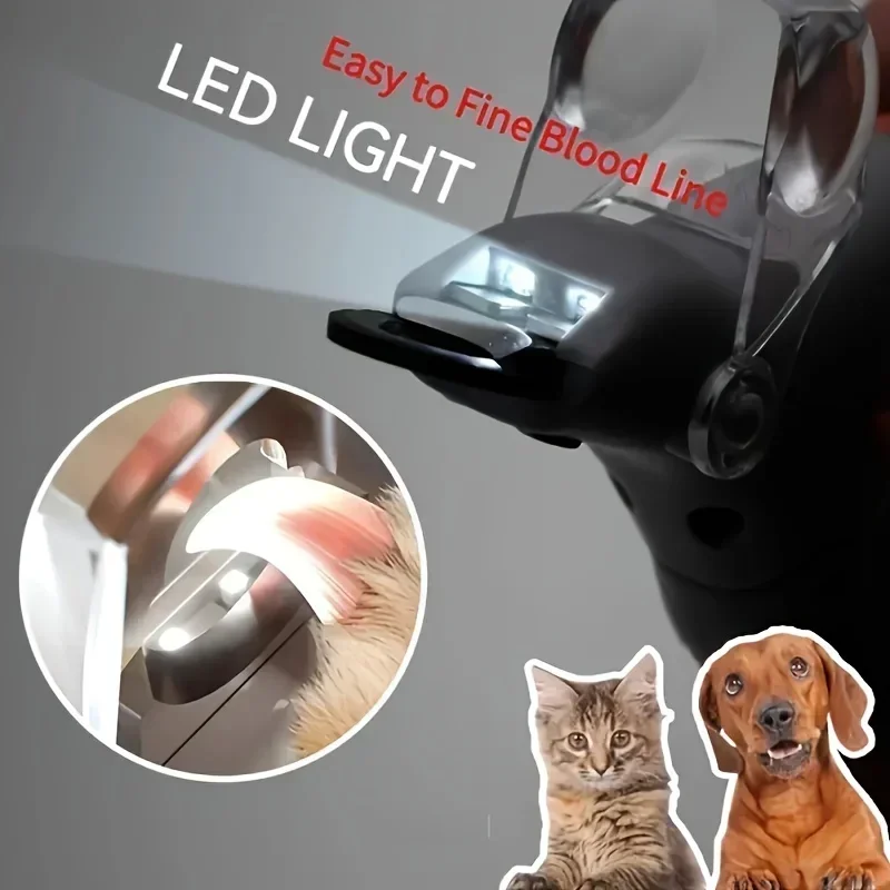

PetNailClipperWithLEDLight,DogAndCatNailScissorWithStainlessSteelNonslipSiliconeHandle, AntiBleedingPetNailClipperFor Pet