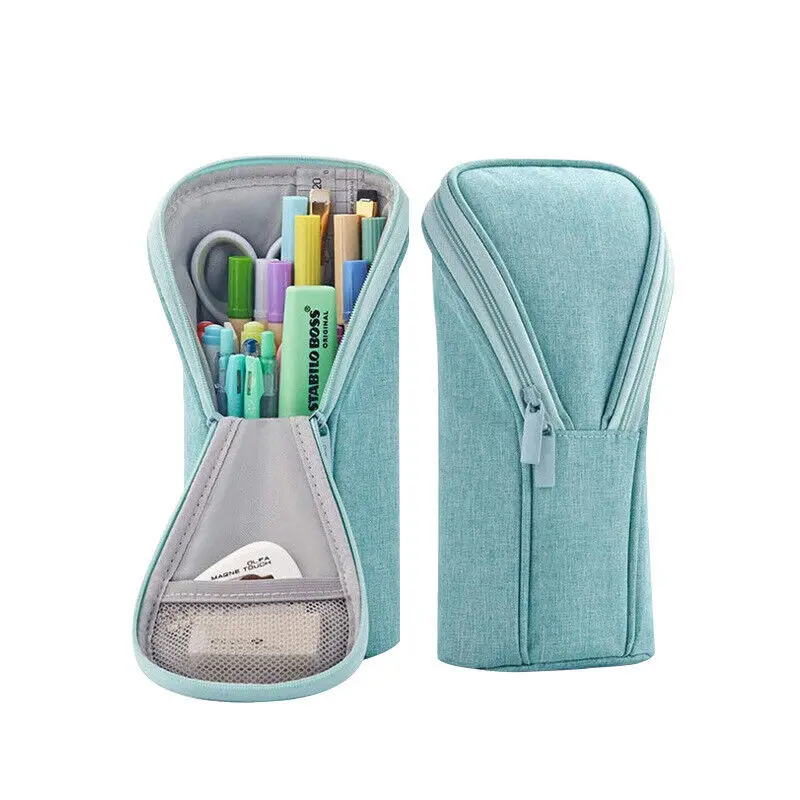 Imagem -05 - Corduroy Pencil Holder para Celular Pen Bolsa Papelaria Marker Pouch Stand up Organizer Material Escolar Grande Capacidade